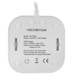 چند راهی برق 8 سوکت USB و دو Type-C هایکواستار مدل HSPS322