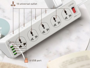 چندراهی برق 10 سوکت الدنیو مدل SC10610