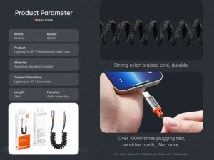 کابل فنری تبدیل Lightning به جک 3.5 میلی متری مک دودو مدلCA0890