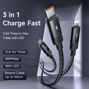 کابل چند USB به Type-C ، Lightning  و micro-USB مک دودو مدل CA579