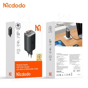 شارژر دیواری فست شارژ با کابل جمع شونده مک دودو مدل CH4100