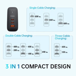 شارژر دیواری Type-C و USB مک دودو مدل CH8442