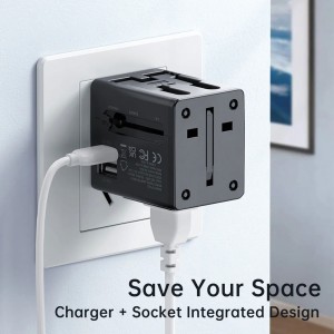تبدیل پریز برق چندکاره و شارژر دیواری مسافرتی USB مک دودو مدل CP412
