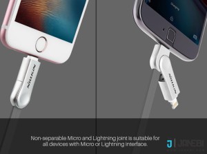کابل دو سر micro-USB و Lightning نیلکین مدل Plus Ⅲ