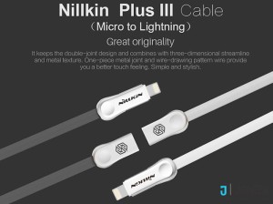 کابل دو سر micro-USB و Lightning نیلکین مدل Plus Ⅲ