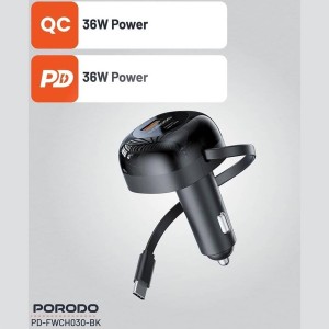 شارژر فندکی فست شارژ ماشین پورودو مدل FWCH030