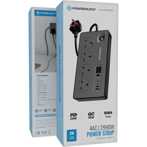چند راهی 4 سوکت پاورولوژی مدل PWCUQC045BK