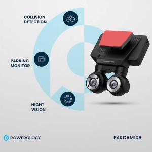 دوربین ثبت وقایع خودرو پاورولوژی مدل P4KCAM108