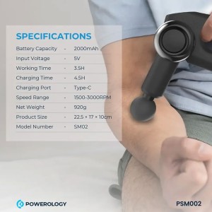 ماساژور تفنگی بدن پاورولوژی مدل PSM002