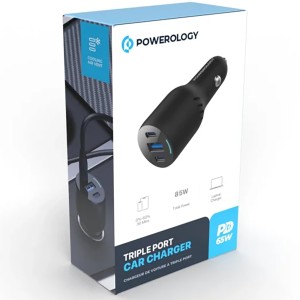 شارژر فندکی فست شارژ ماشین پاورولوژی مدل PCCSR014
