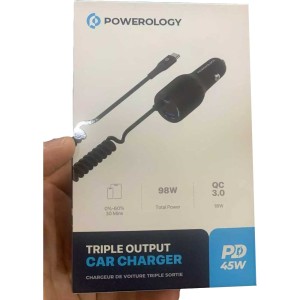 شارژر فندکی فست شارژ ماشین پاورولوژی مدل PCCSR015