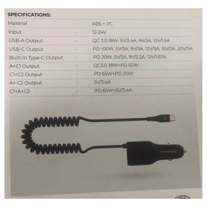 شارژر فندکی Type-C پاورولوژی مدل PCCSR016