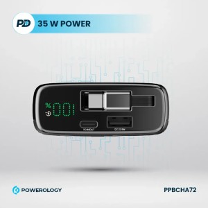 پاوربانک پاورولوژی مدل ppbcha72 ظرفیت 20000 میلی آمپر ساعت