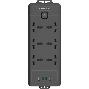 چند راهی و محافظ برق 6 سوکت پاورولوژی مدل PWCUQC034