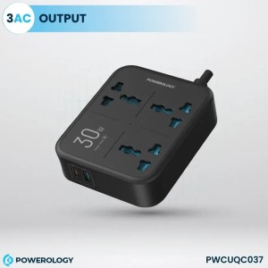چند راهی و محافظ برق سه سوکت پاورولوژی مدل PWCUQC037