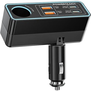 شارژر فندکی فست شارژ ماشین پاورولوژی مدل PWDA58BK