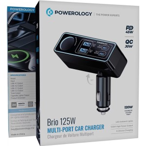 شارژر فندکی فست شارژ ماشین پاورولوژی مدل PWDA58BK