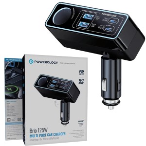 شارژر فندکی فست شارژ ماشین پاورولوژی مدل PWDA58BK