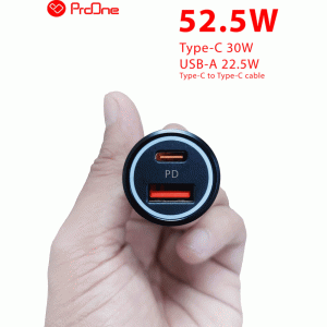 شارژر فندکی فست شارژ ماشین 30 وات پرووان مدل PCG30