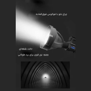 چراغ قوه شارژی و پاوربانک ضدآب اسمایلینگ شارک مدل W591P90