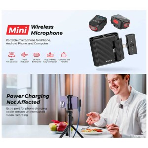 میکروفون یقه‌ای بی‌سیم دکمه‌ای توکی‌کی مدل H01