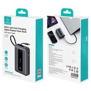 پاوربانک یوسامز مدل CD243 ظرفیت 20000 میلی آمپر ساعت