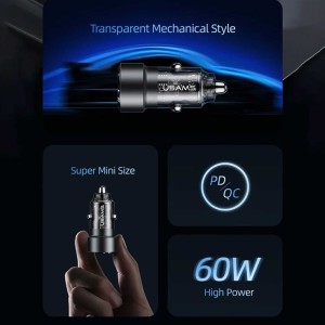 شارژر فندکی فست شارژ ماشین یوسامز مدل USCC208 C39