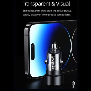 شارژر فندکی فست شارژ ماشین یوسامز مدل USCC208 C39
