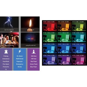 نور ثابت روی دوربین سان پک مدل W140 rgb