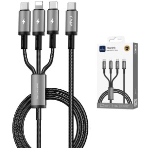 کابل شارژ چند سر Type-C به Type-C و Lightning ویوو مدل WiC060