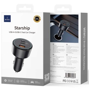شارژر فندکی فست شارژ ماشین ویوو مدل WIQC026