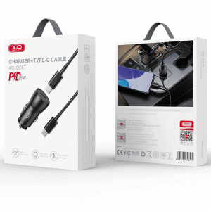 شارژر فندکی فست شارژ ماشین ایکس او مدل CC57 با کابل Type-C