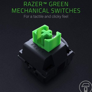 کیبورد گیمینگ مکانیکال با سیم ریزر مدل  BLACKWIDOW GREEN SWITCHS