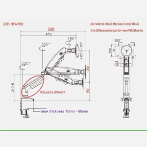 پایه نگهدارنده مانیتور نورث بایو مدل NB F80 (17تا 32 اینچ)