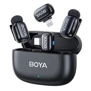 میکروفون یقه ای دو کاربره بویا مدل BOYA MINI2 01 COMBO رابط Type C و LIGHTNING