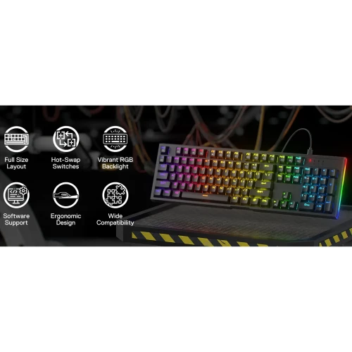 کیبورد با سیم مکانیکال گیمینگ ردراگون مدل Argo K670 RGB
